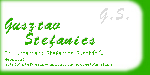 gusztav stefanics business card